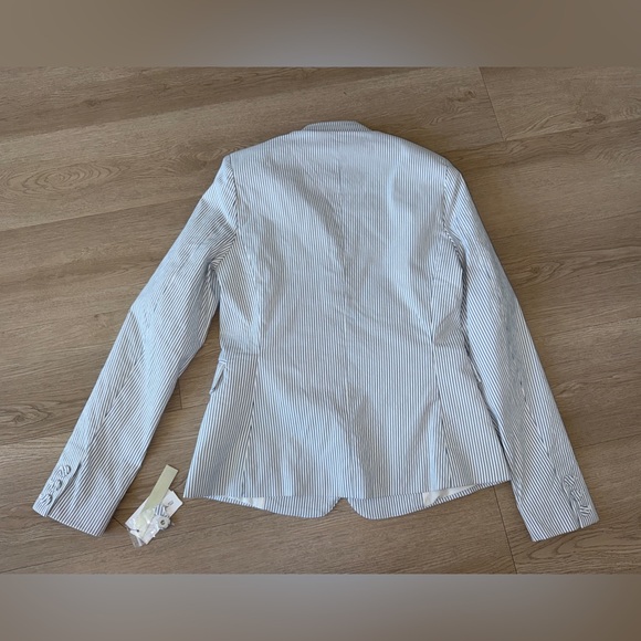 NWT Amanda and Chelsea Blue and White Stripped Suit Set Small/6 - Picture 4 of 11